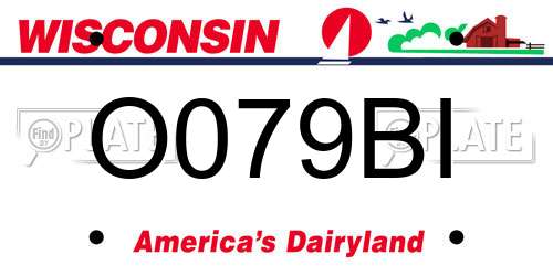 O079BI Wisconsin License Plate