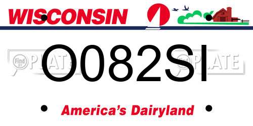 O082SI Wisconsin License Plate