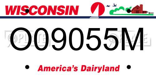 O09055M Wisconsin License Plate