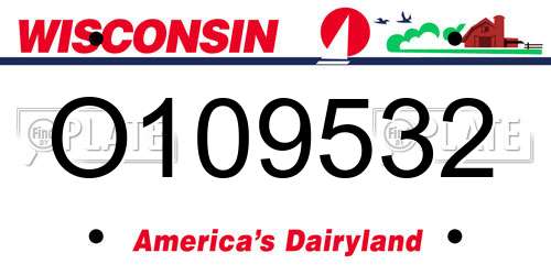 O109532 Wisconsin License Plate