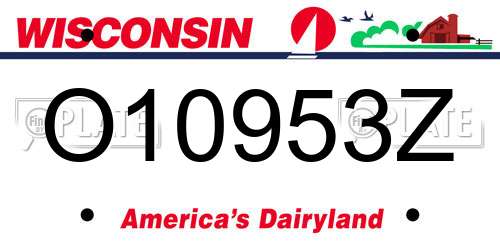 O10953Z Wisconsin License Plate