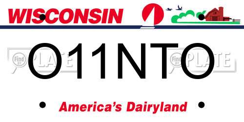 O11NTO Wisconsin License Plate