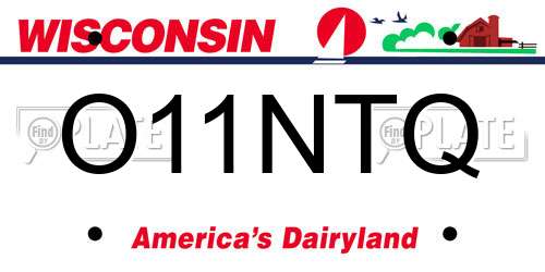O11NTQ Wisconsin License Plate