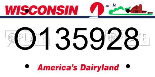 O135928 Wisconsin License Plate
