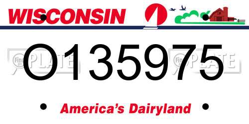 O135975 Wisconsin License Plate