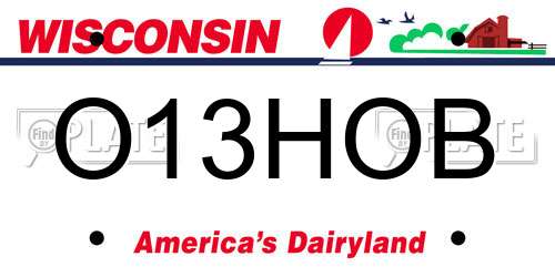 O13HOB Wisconsin License Plate