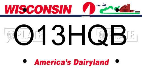 O13HQB Wisconsin License Plate