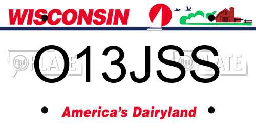 O13JSS Wisconsin License Plate