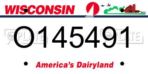 O145491 Wisconsin License Plate