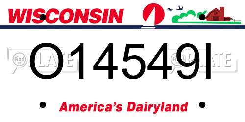 O14549I Wisconsin License Plate