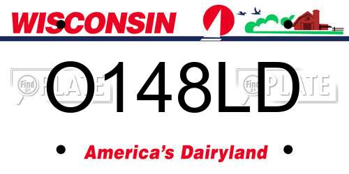O148LD Wisconsin License Plate