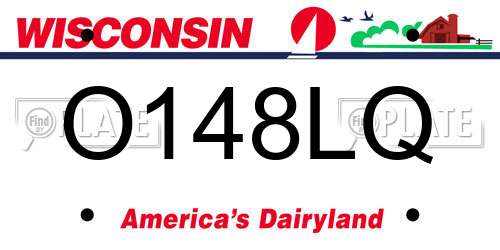 O148LQ Wisconsin License Plate