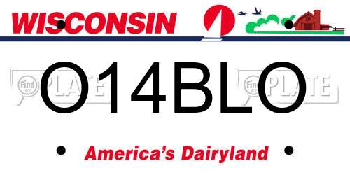 O14BLO Wisconsin License Plate