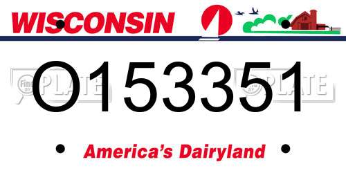 O153351 Wisconsin License Plate