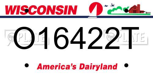 O16422T Wisconsin License Plate
