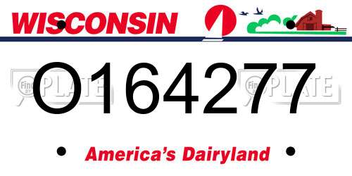 O164277 Wisconsin License Plate
