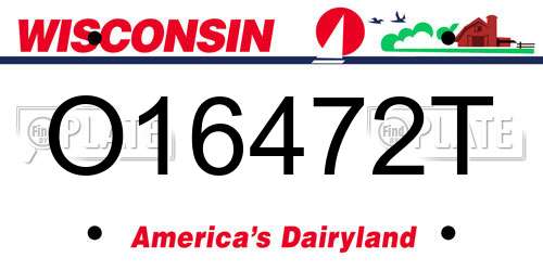 O16472T Wisconsin License Plate