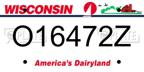 O16472Z Wisconsin License Plate