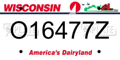 O16477Z Wisconsin License Plate