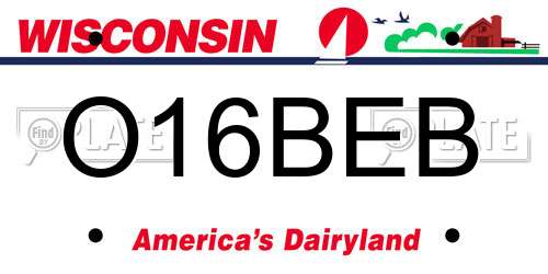 O16BEB Wisconsin License Plate