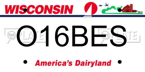 O16BES Wisconsin License Plate