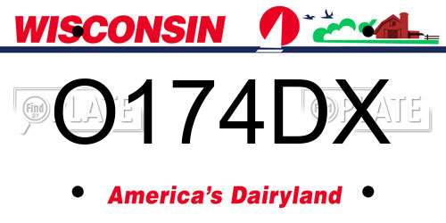 O174DX Wisconsin License Plate