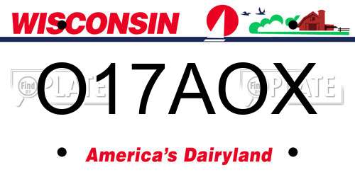 O17AOX Wisconsin License Plate