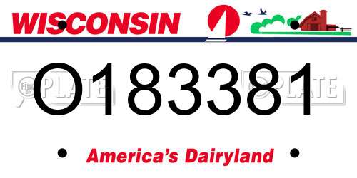 O183381 Wisconsin License Plate