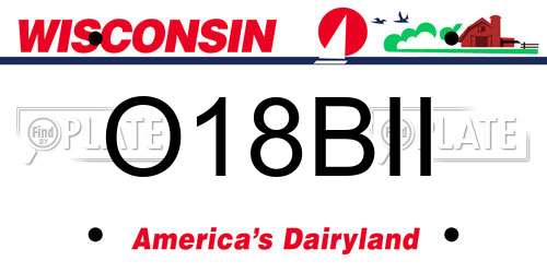 O18BII Wisconsin License Plate
