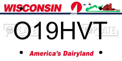 O19HVT Wisconsin License Plate