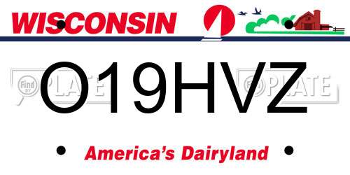 O19HVZ Wisconsin License Plate