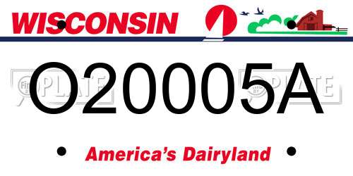 O20005A Wisconsin License Plate