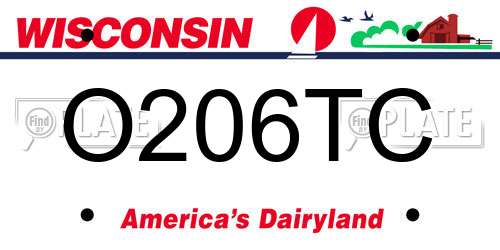 O206TC Wisconsin License Plate
