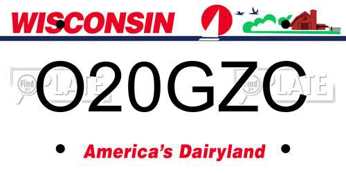 O20GZC Wisconsin License Plate