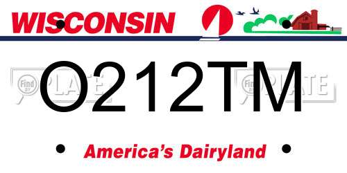 O212TM Wisconsin License Plate