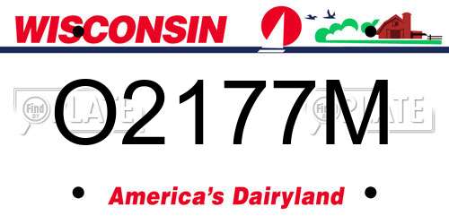 O2177M Wisconsin License Plate