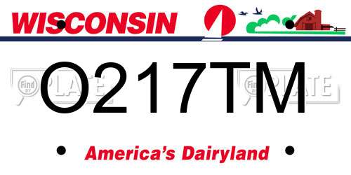 O217TM Wisconsin License Plate