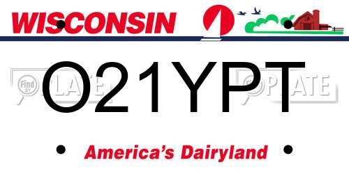 O21YPT Wisconsin License Plate