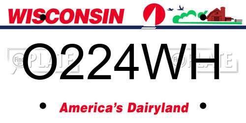 O224WH Wisconsin License Plate
