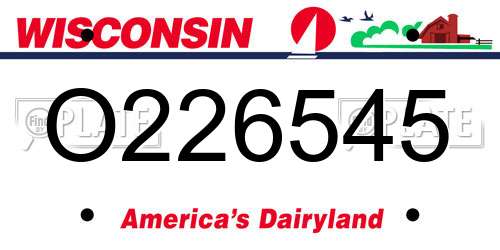 O226545 Wisconsin License Plate