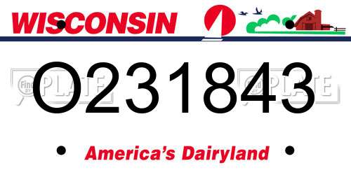 O231843 Wisconsin License Plate