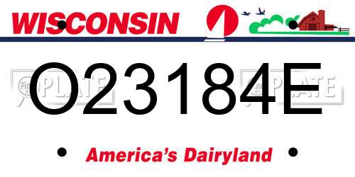 O23184E Wisconsin License Plate