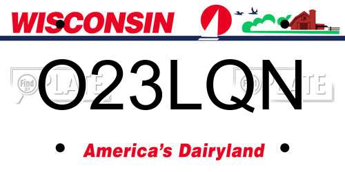 O23LQN Wisconsin License Plate