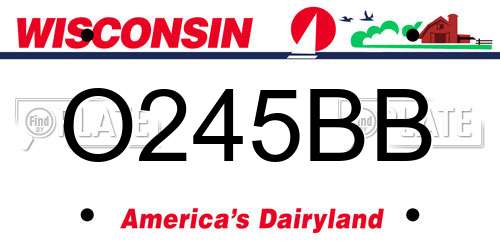 O245BB Wisconsin License Plate