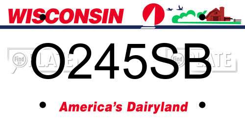 O245SB Wisconsin License Plate