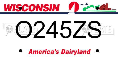 O245ZS Wisconsin License Plate