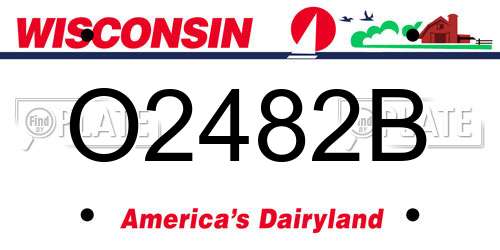 O2482B Wisconsin License Plate