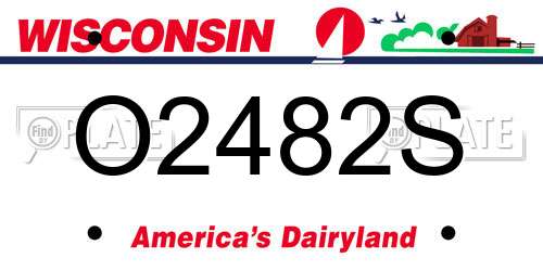 O2482S Wisconsin License Plate