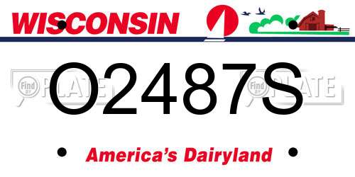 O2487S Wisconsin License Plate