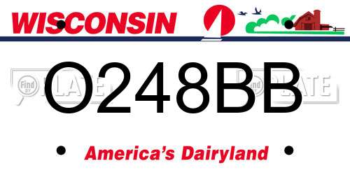 O248BB Wisconsin License Plate